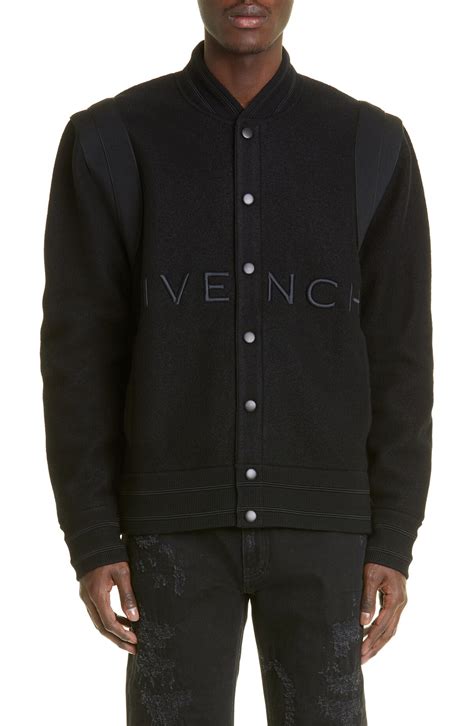 Givenchy Logo Virgin Wool Bomber Jacket 